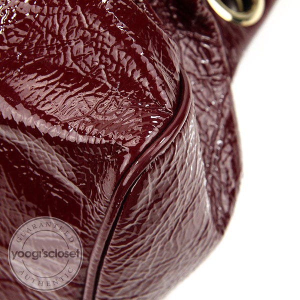 Jimmy Choo Red Patent Leather Medium Riki Bag | Yoogi's Closet