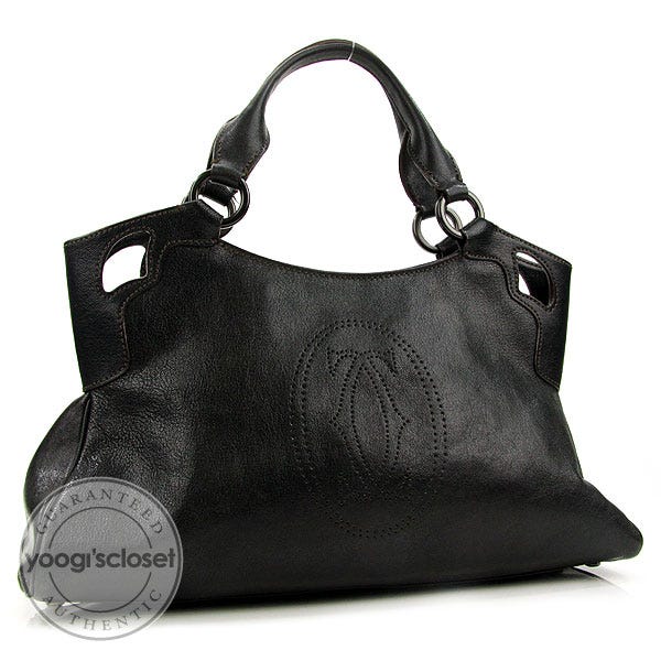 Cartier Black Leather Marcello De Cartier Satchel Bag