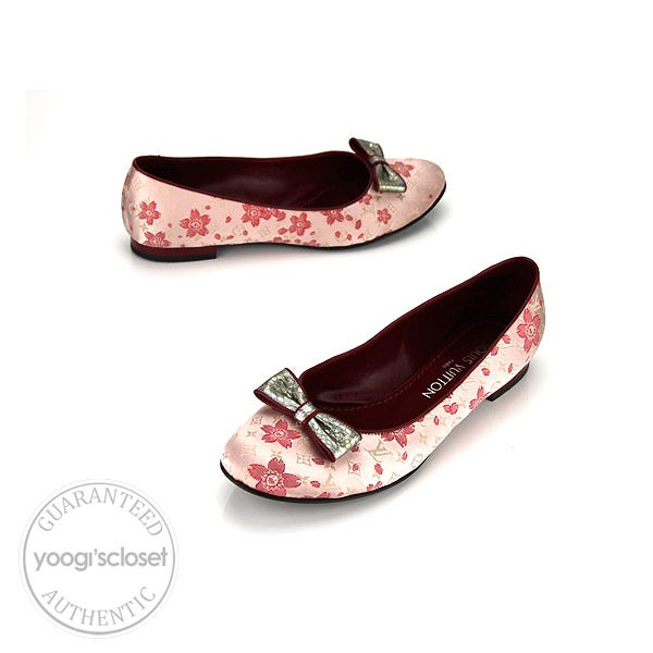 Louis Vuitton Pale Pink Monogram Satin Cherry Blossom Flats size 6.5