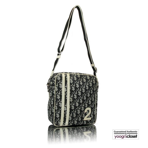 Christian Dior Navy Logo No. 2 Coated Canvas Messenger Bag