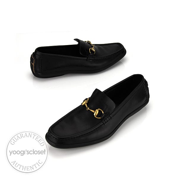Gucci Black Leather Driving Loafers size 8