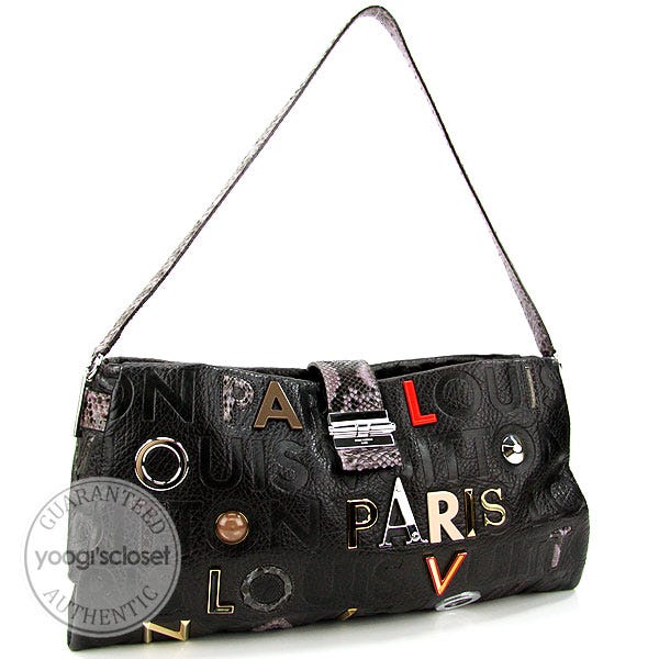 Louis Vuitton Limited Edition Black Monogram Collage Lutece Bag