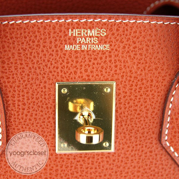 Hermes Cacao Vache Liegee Leather Palladium Hardware Birkin 35 Bag