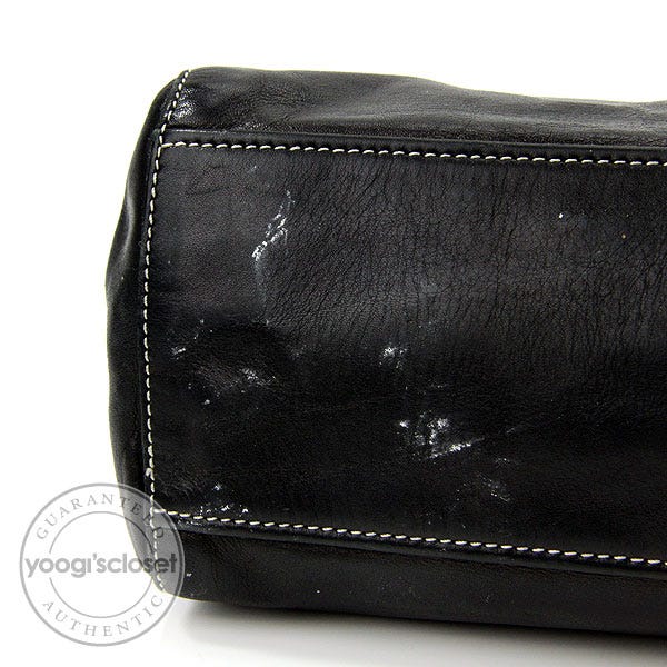 Prada Black Leather Foldover Small Shoulder Bag BR1254