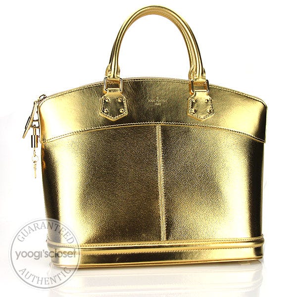 Louis Vuitton Gold Suhali Metallic Lockit MM Bag