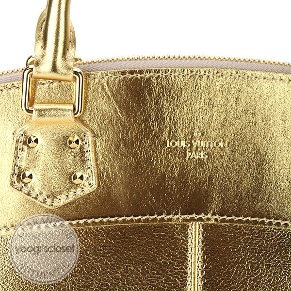 Gold Louis Vuitton Metallic Suhali Lockit MM Handbag – Designer