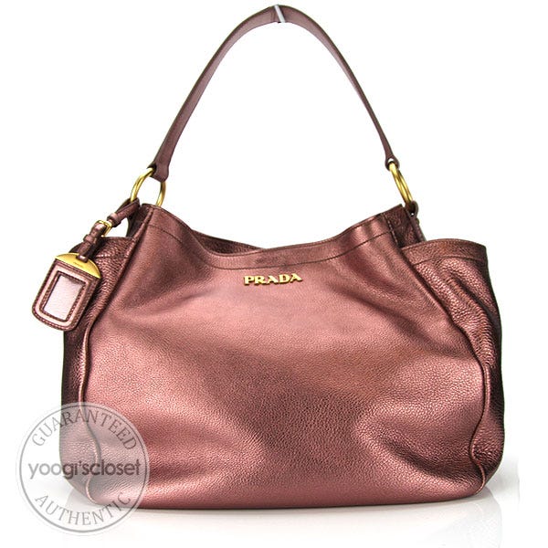 Prada Metallic Pink Vitello Daino Bag BR4113