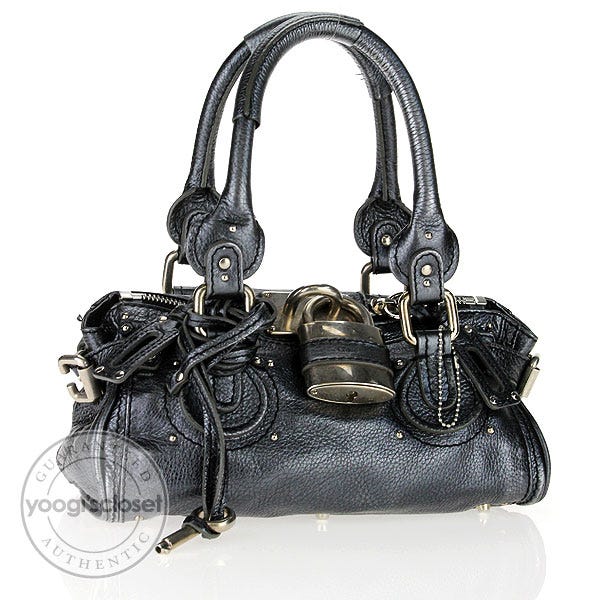 Chloe Pewter Leather Small Paddington Bag