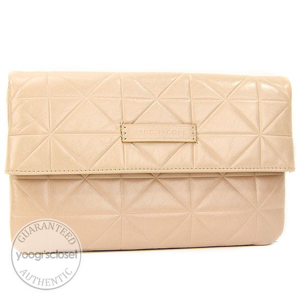 Marc Jacobs Blush Calfskin Patchwork Eugenie Clutch Bag