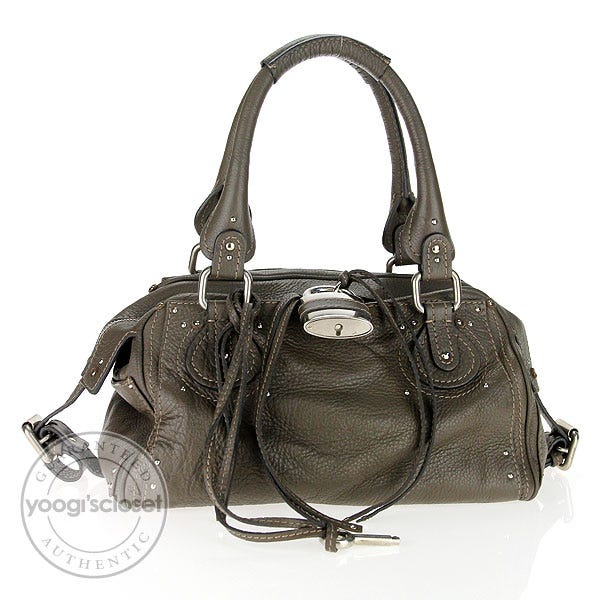 Chloe Roche Leather Double Zip Paddington Large Satchel Bag