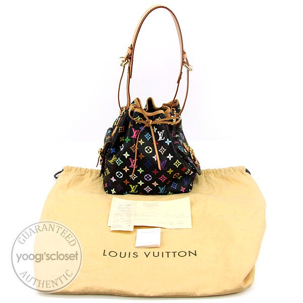 Louis Vuitton Black Monogram Multicolore Petit Noe Bag - Yoogi's