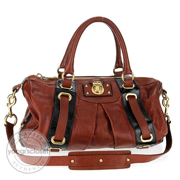 Marc Jacobs Brown Leather Trish Satchel Bag