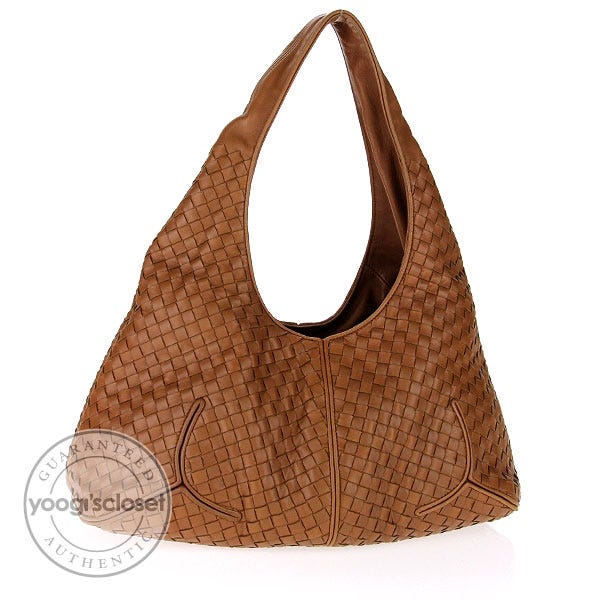 Bottega Veneta Tan Woven Leather Ball Bag