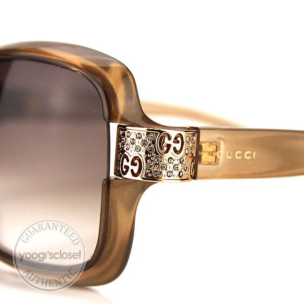 Gucci Hazel Brown with Crystals Sunglasses 2985/S | Yoogi's