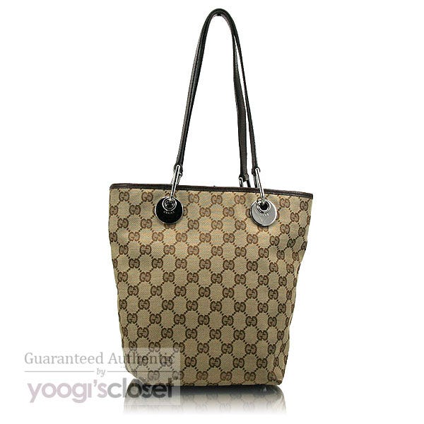 Gucci Beige/Ebony GG Fabric Small Eclipse Shopper Tote Bag