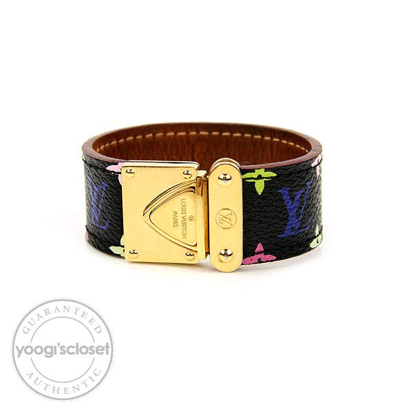 Louis Vuitton Black Multicolore Murakami S-Lock Bracelet - Yoogi's Closet