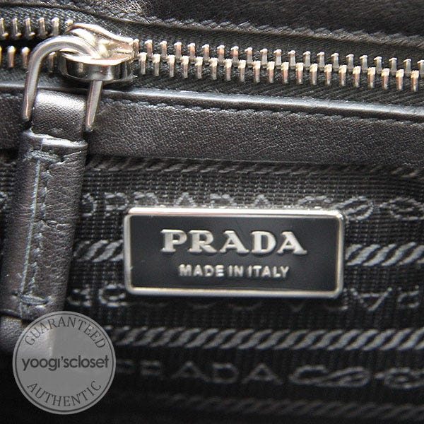 Prada Black Leather Foldover Small Shoulder Bag BR3307 - Yoogi's