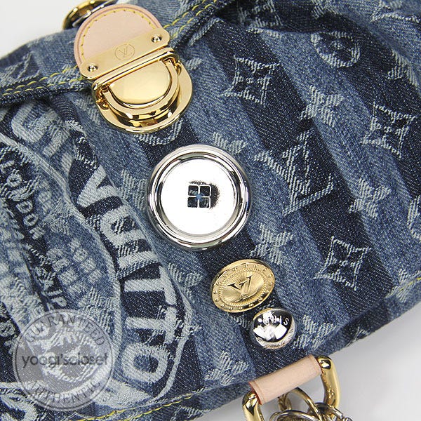 Louis Vuitton Blue Monogram Denim Limited Edition Mini Pleaty Raye  Customise Bag at 1stDibs