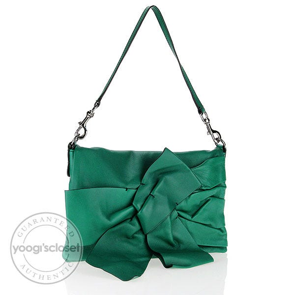 Valentino Garavani Green Nappa Leather Convertible Box Bag
