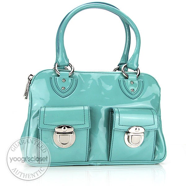 Marc Jacobs Bright Blue Patent Leather Classic Blake Bag Yoogi s Closet