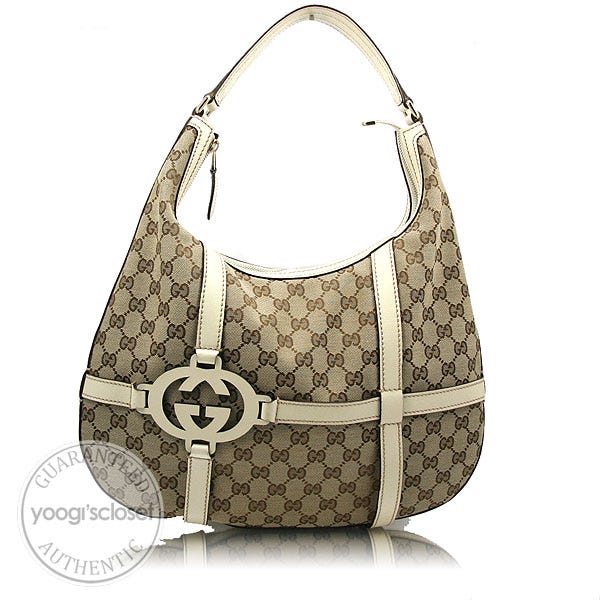 Gucci Beige/Ebony GG Fabric Royal Hobo Bag-1