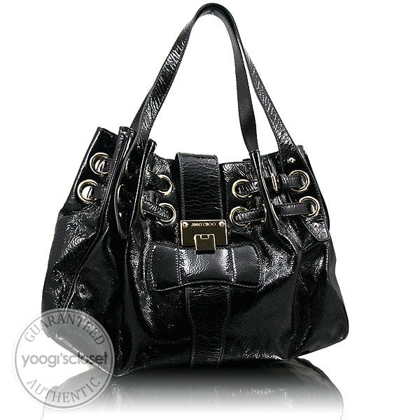 Jimmy Choo Black Patent Leather Ramona Tote Bag