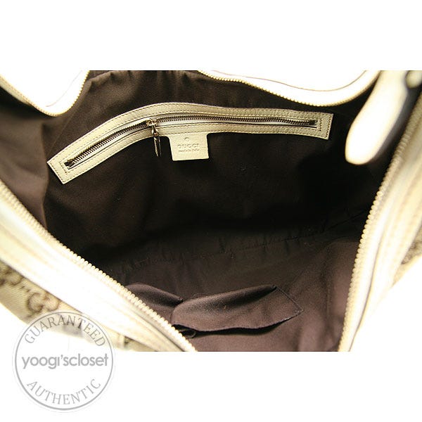 Gucci Beige/Ebony GG Fabric Royal Hobo Bag-1 | Yoogi's Closet