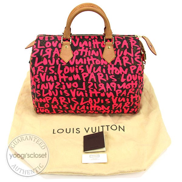 Louis Vuitton Limited Edition Fuchsia Graffiti Stephen Sprouse Speedy 30  Bag - Yoogi's Closet