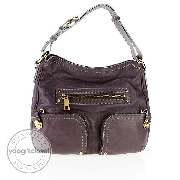 Marc Jacobs Grey Leather Christy Hobo Bag
