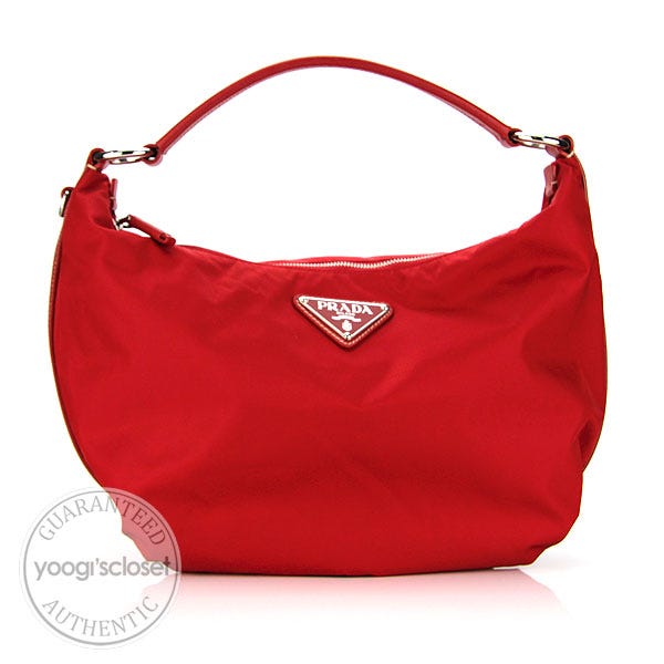 Prada Re-Edition 2005 Mini Bag Nylon Saffiano Leather Strap Red in Nylon/Saffiano  Leather with Silver-tone - US