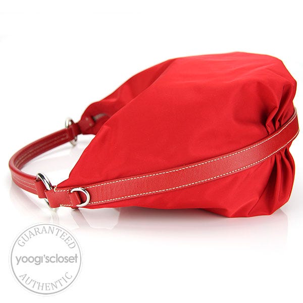 M red nylon crossbody bag