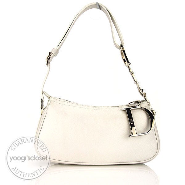 Christian Dior White Leather Small Shoulder Bag