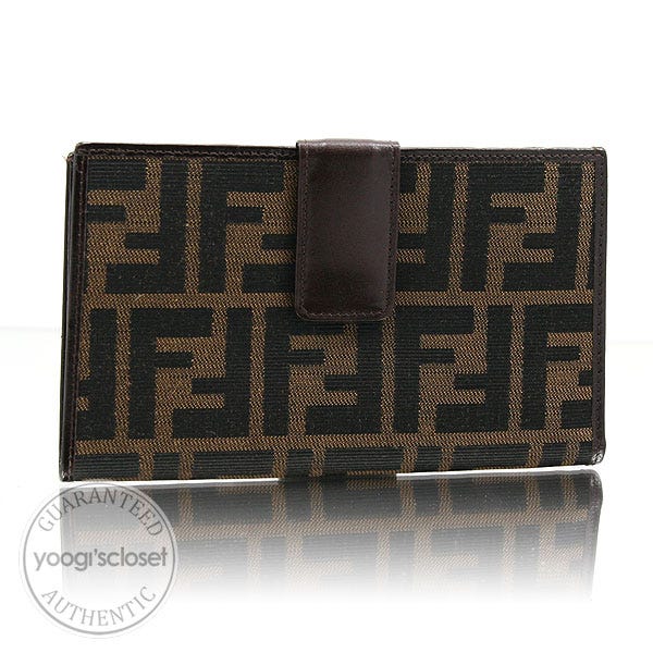 Fendi Tabacco Zucca Canvas Portafogli Donna Wallet