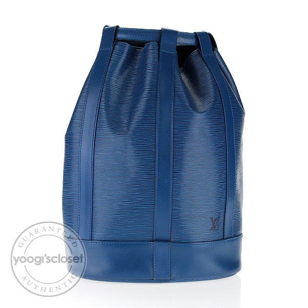 Louis Vuitton Blue Epi Leather Randonnee Sac Bag