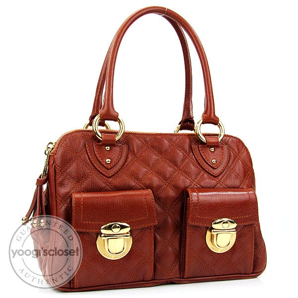 Marc Jacobs Saddle Brown Quilted Leather Blake Bag