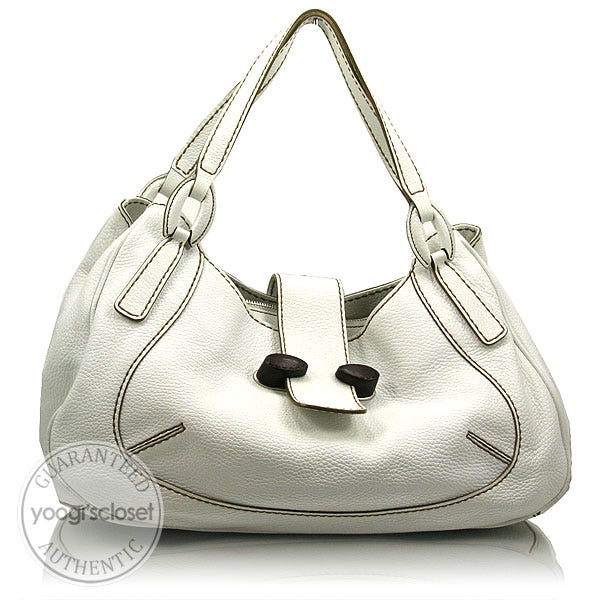 Tod's White Leather Satchel Bag
