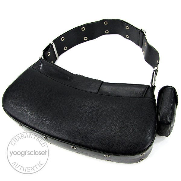 Christian Dior Black Leather Small Street Chic Pocket Columbus Bag