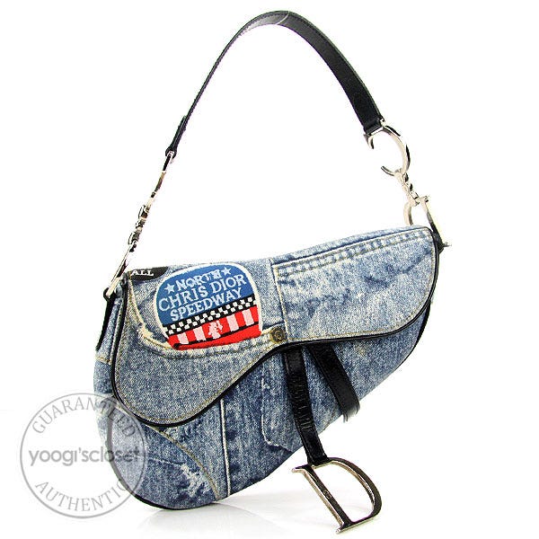 Christian Dior Limited Edition Speedway Denim Saddle Bag