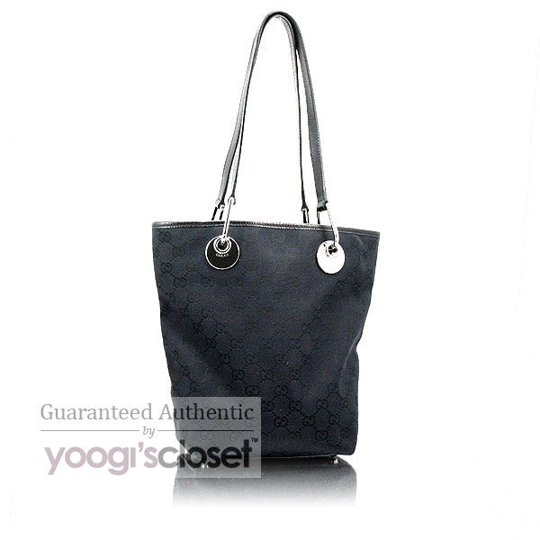 Gucci Black Monogram Canvas Small Bucket Tote Bag