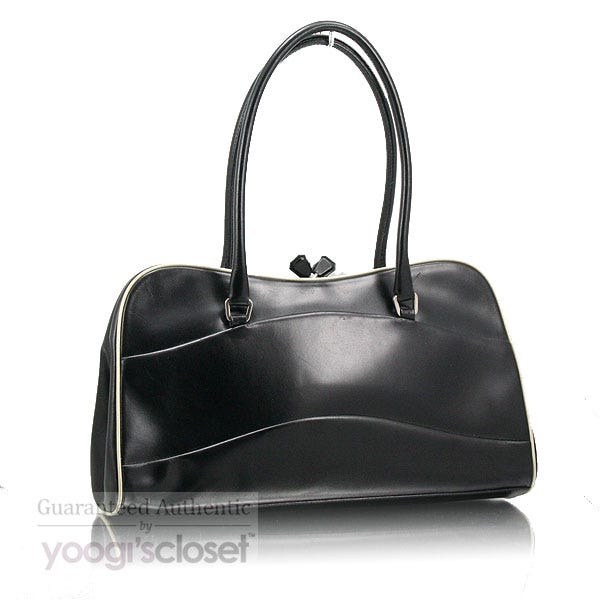 Prada Black Leather Doctor Bag - Yoogi's Closet