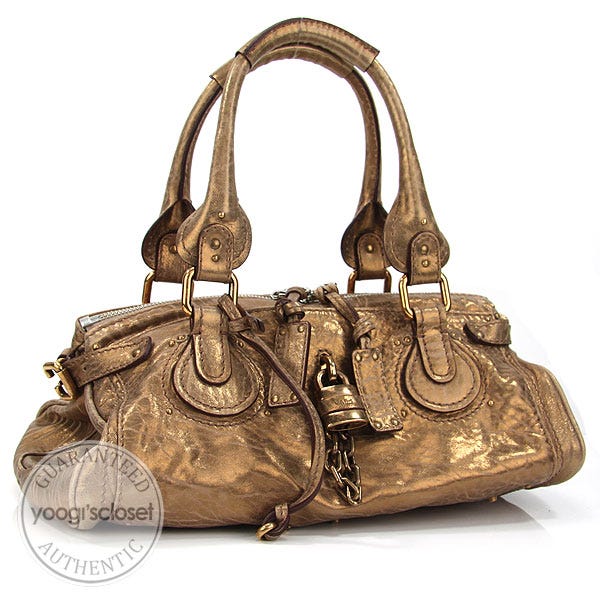 Chloe Gold Paddington Medium Satchel Bag