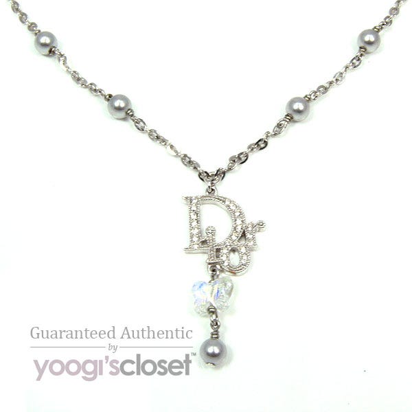 Christian Dior Silver Small Flower Necklace