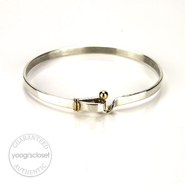 Tiffany & Co. Silver Bangle with 14K Gold Accent Ball