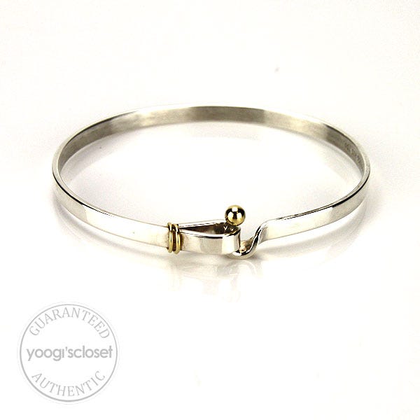 Tiffany & Co. Silver Bangle with 14K Gold Accent Ball