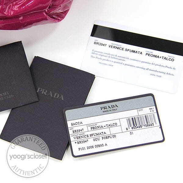 Prada authenticity hotsell card check