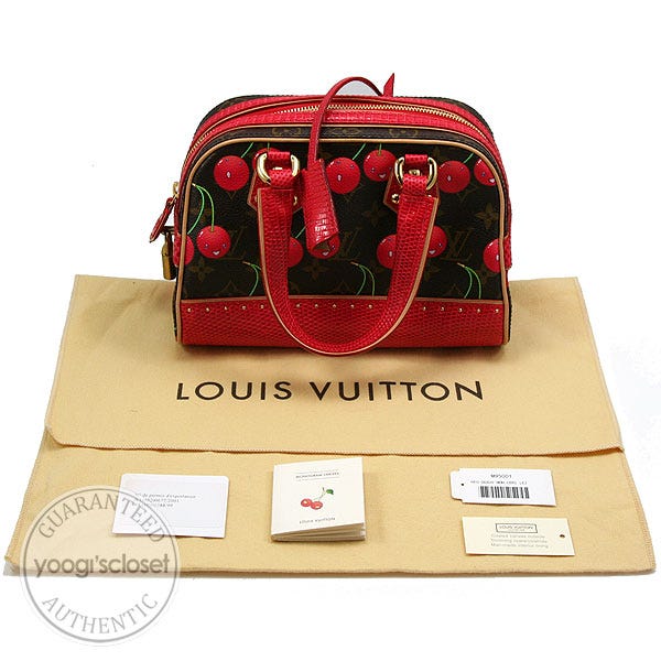 Louis Vuitton Cerises Lizard Neo Deauville Bag - Brown Handle Bags