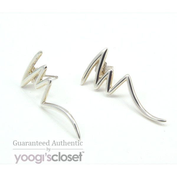 Tiffany & Co. Silver Paloma Picasso Retro Style Earrings