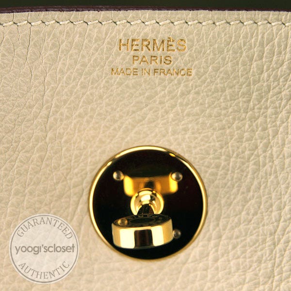 HERMES／BOLIDE 31 Clemence leather □M Engraving Parchemin
