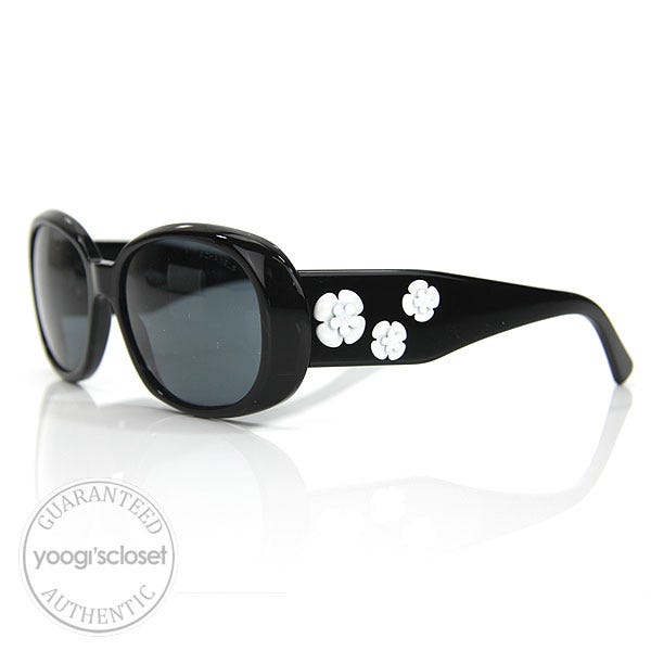 Chanel Black Camelia Flower Sunglasses 5113