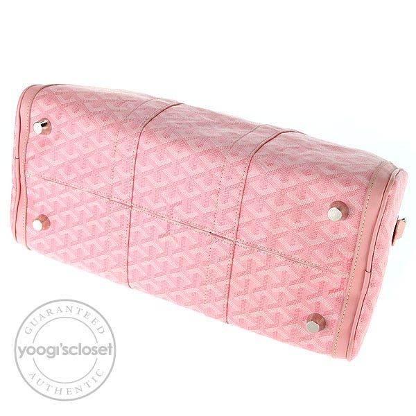 GOYARD Rose Pink Goyardine Canvas & Leather CROISIERE 35 Satchel Bag